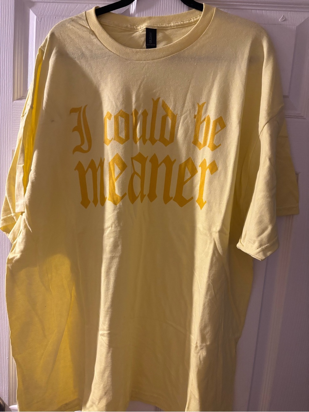 Yellow Graphic Tee - 'I Could Be Meaner'